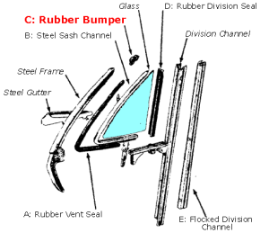 Does this reproduction part 10-007B  (vent window bumper) have a  xxxx  hole through the bottom??